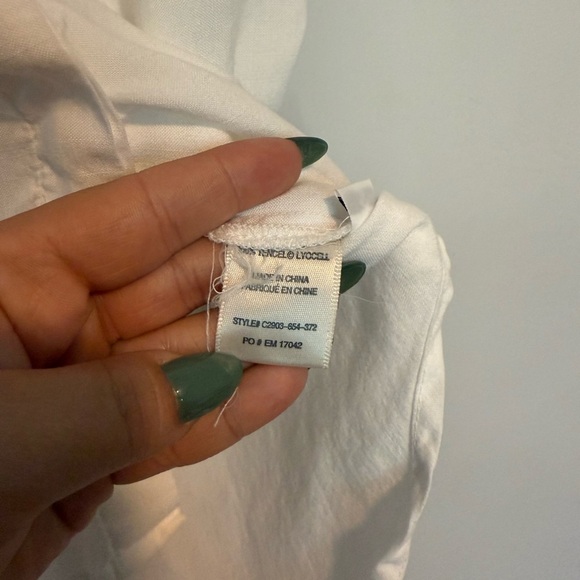 Anthropologie Cloth & Stone White Sleeveless Button Up Shirt Blouse Tank Top S - Picture 5 of 6